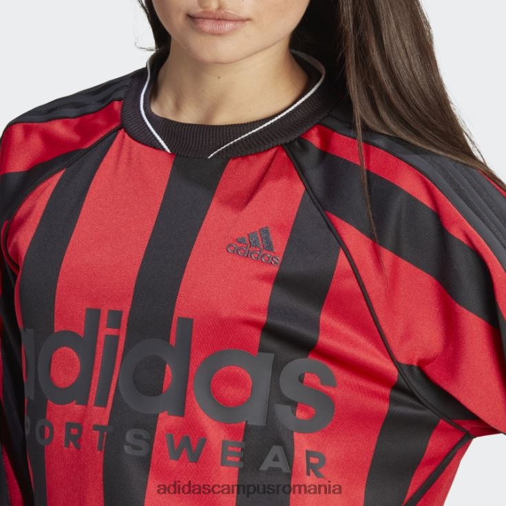 adidas campus romania tricou jacquard cu maneca lunga negru adidas femei negru/stacojiu/alb J266N222806