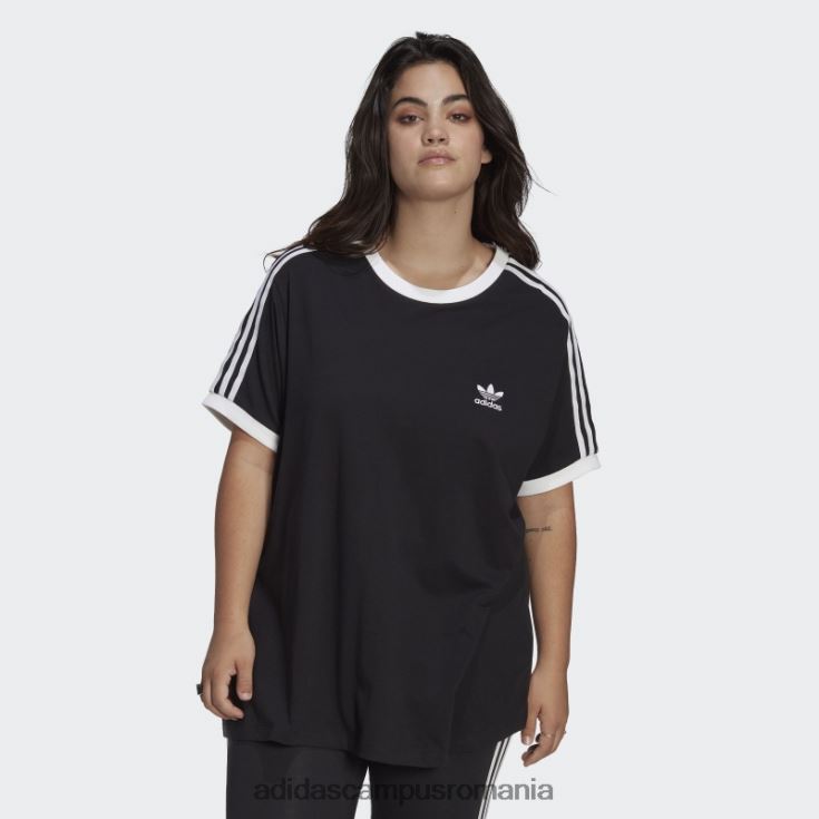 adidas campus romania tricou negru adicolor classics cu 3 dungi (plus mărime) femei negru J266N222498
