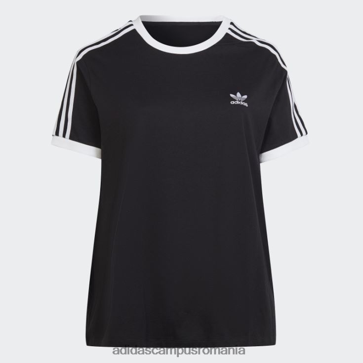 adidas campus romania tricou negru adicolor classics cu 3 dungi (plus mărime) femei negru J266N222498