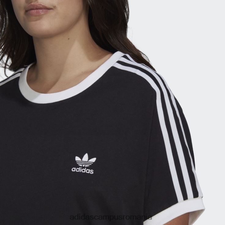 adidas campus romania tricou negru adicolor classics cu 3 dungi (plus mărime) femei negru J266N222498