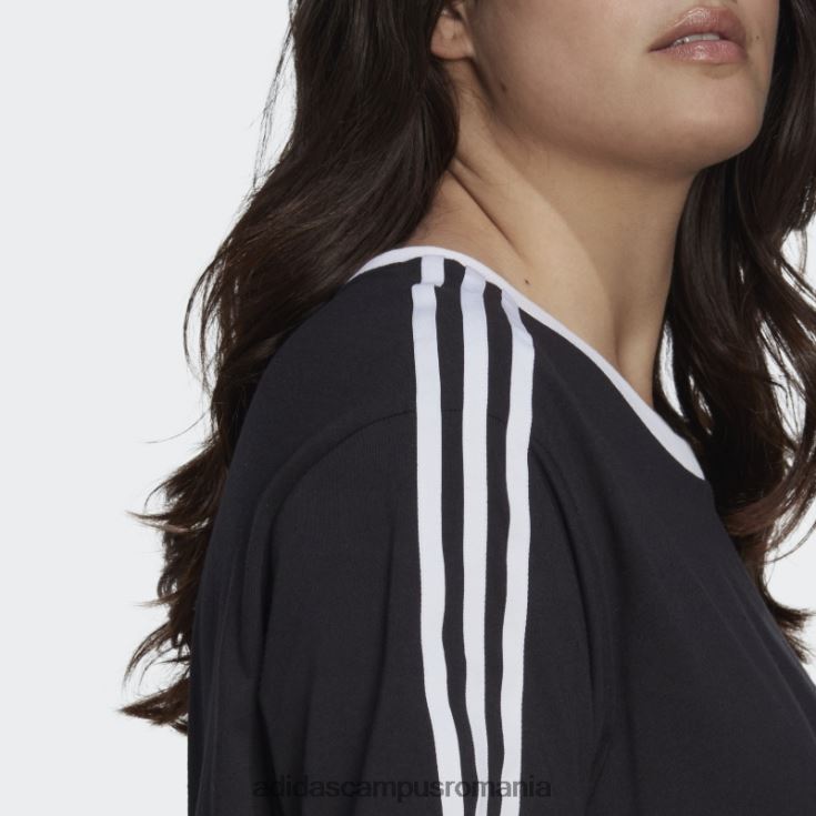 adidas campus romania tricou negru adicolor classics cu 3 dungi (plus mărime) femei negru J266N222498