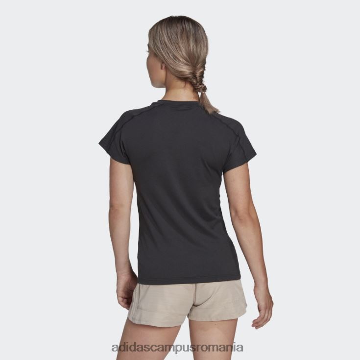 adidas campus romania tricou negru cu decolteu în V cu branding minimal femei negru J266N222756