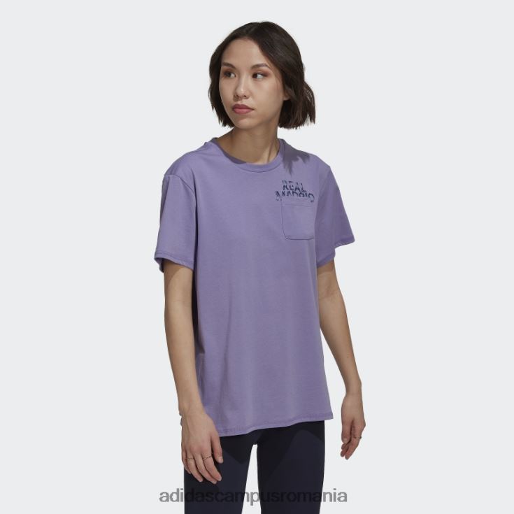 adidas campus romania tricou real madrid lila femei liliac J266N222964