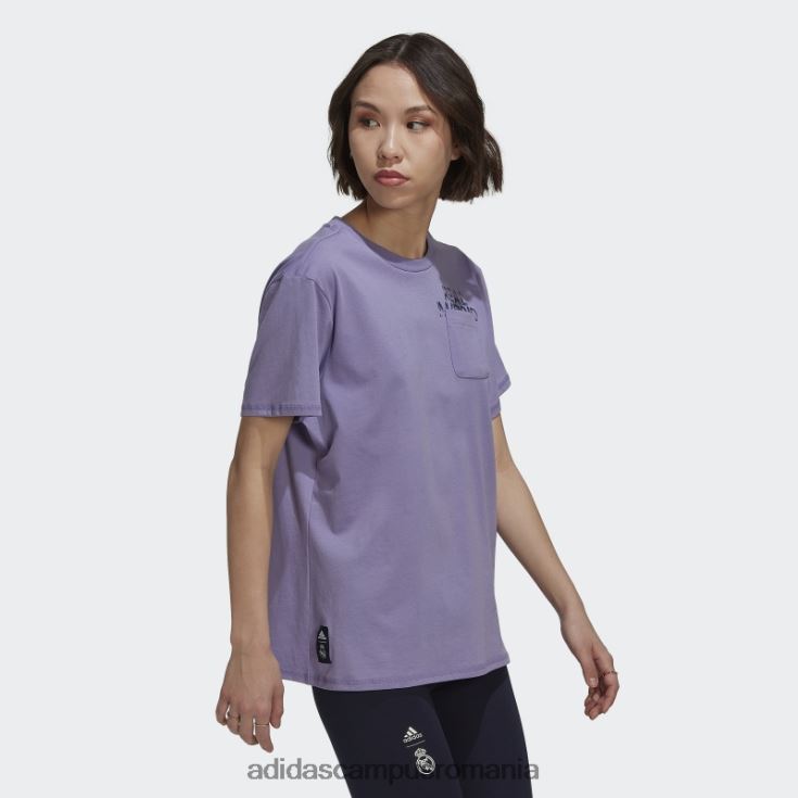 adidas campus romania tricou real madrid lila femei liliac J266N222964