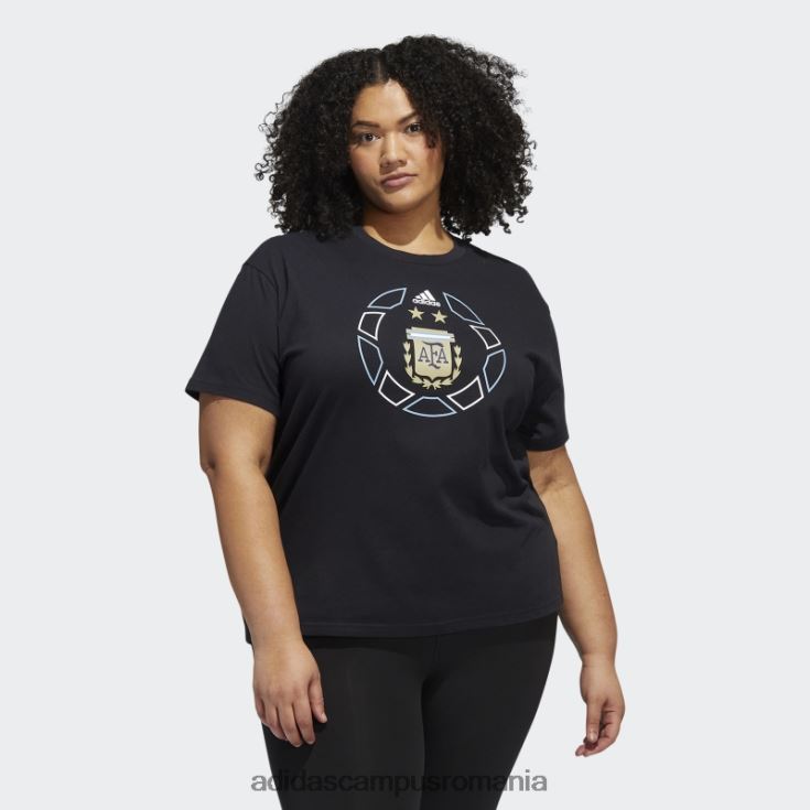 adidas campus romania tricou supradimensionat cupa mondială argentina (mărime plus) negru femei negru J266N222790