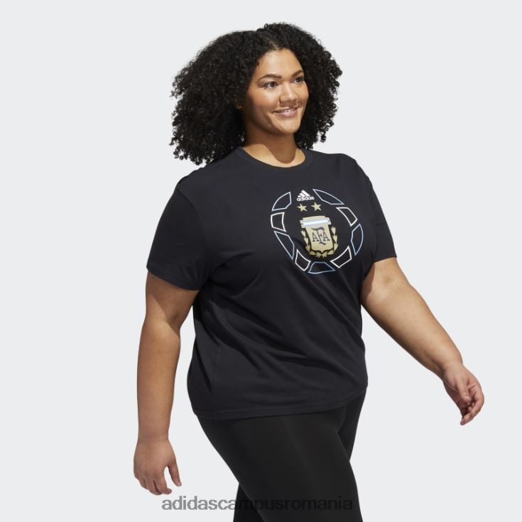 adidas campus romania tricou supradimensionat cupa mondială argentina (mărime plus) negru femei negru J266N222790