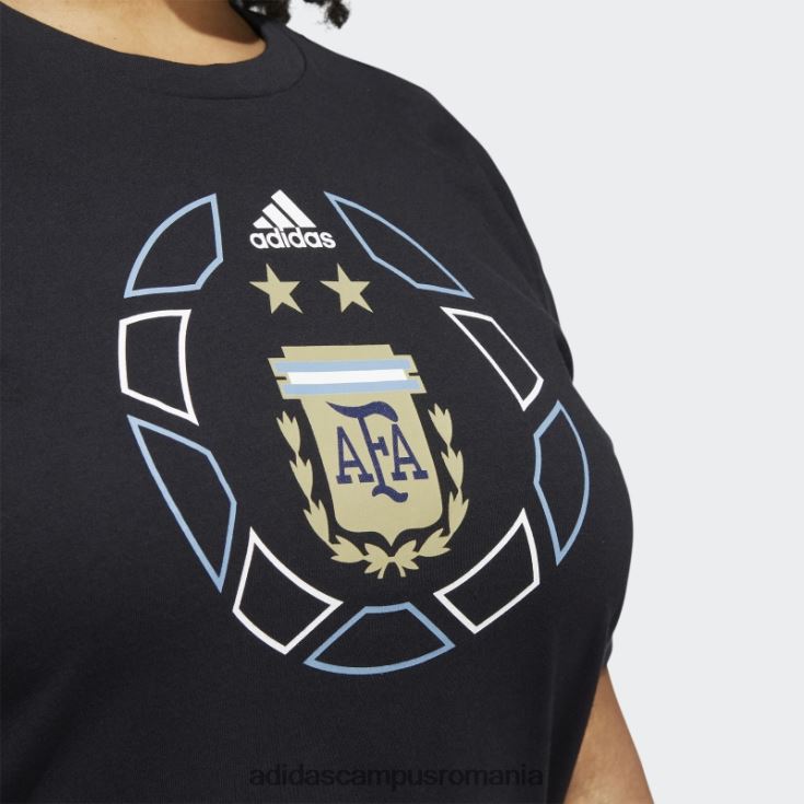 adidas campus romania tricou supradimensionat cupa mondială argentina (mărime plus) negru femei negru J266N222790