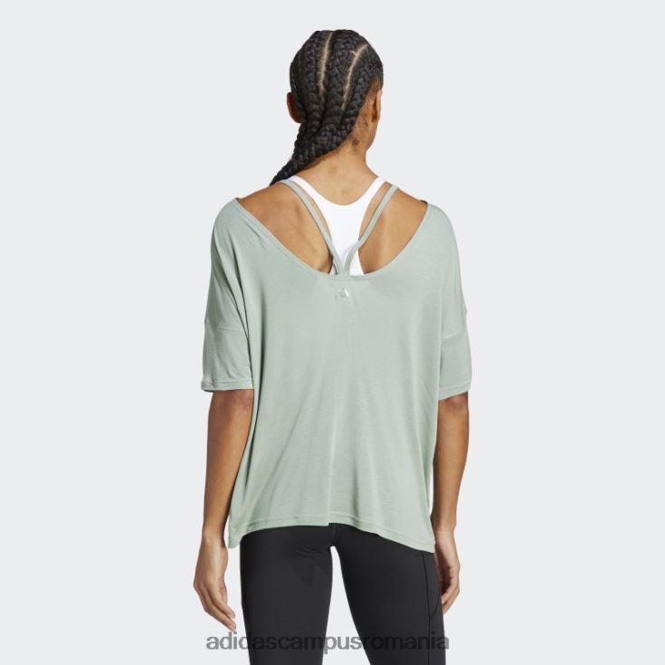 adidas campus romania tricou supradimensionat de yoga studio verde argintiu femei verde argintiu J266N222882