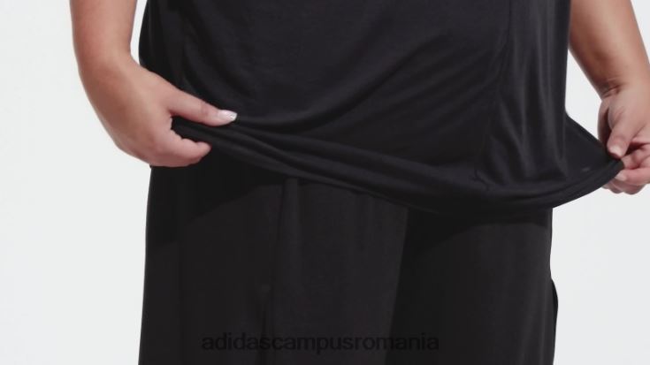 adidas campus romania tricou supradimensionat negru de yoga studio (mărime plus) femei negru J266N222703