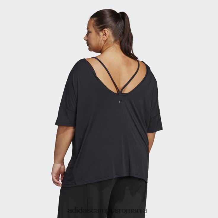 adidas campus romania tricou supradimensionat negru de yoga studio (mărime plus) femei negru J266N222703