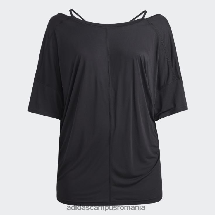 adidas campus romania tricou supradimensionat negru de yoga studio (mărime plus) femei negru J266N222703