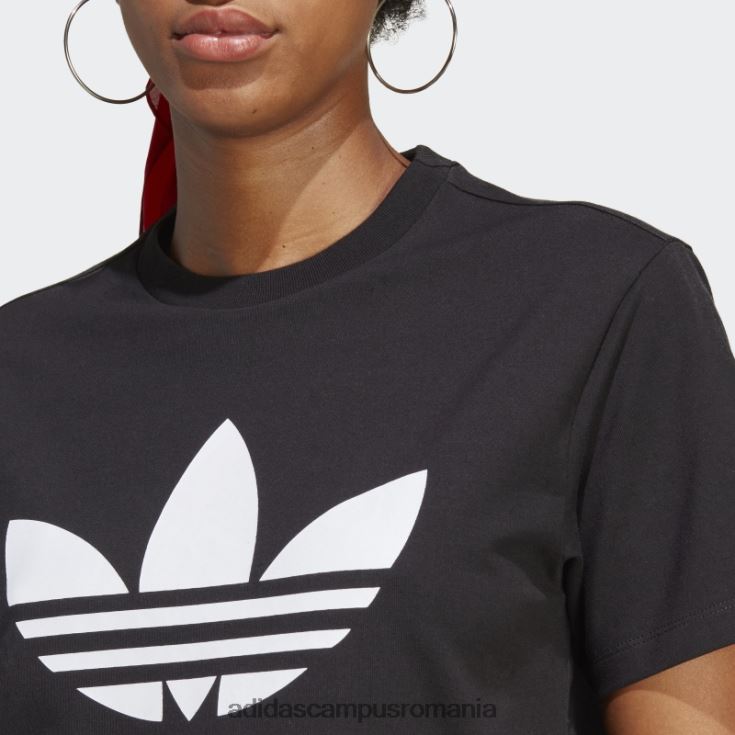 adidas campus romania tricou trifoil clasic negru adicolor adidas femei negru J266N222644