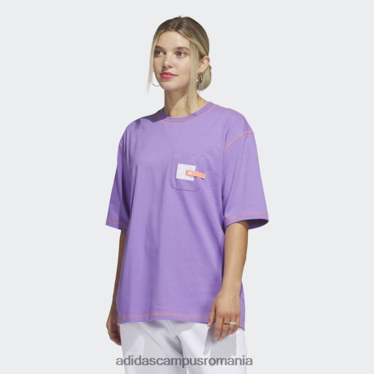 adidas campus romania violet sport statement boyfriend buzunar tricou adidas femei violet J266N222605