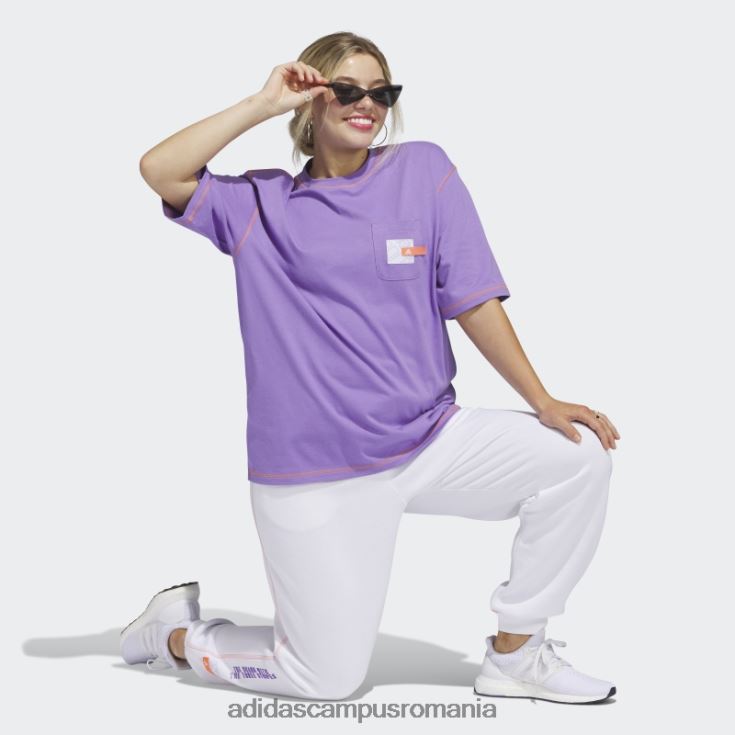 adidas campus romania violet sport statement boyfriend buzunar tricou adidas femei violet J266N222605