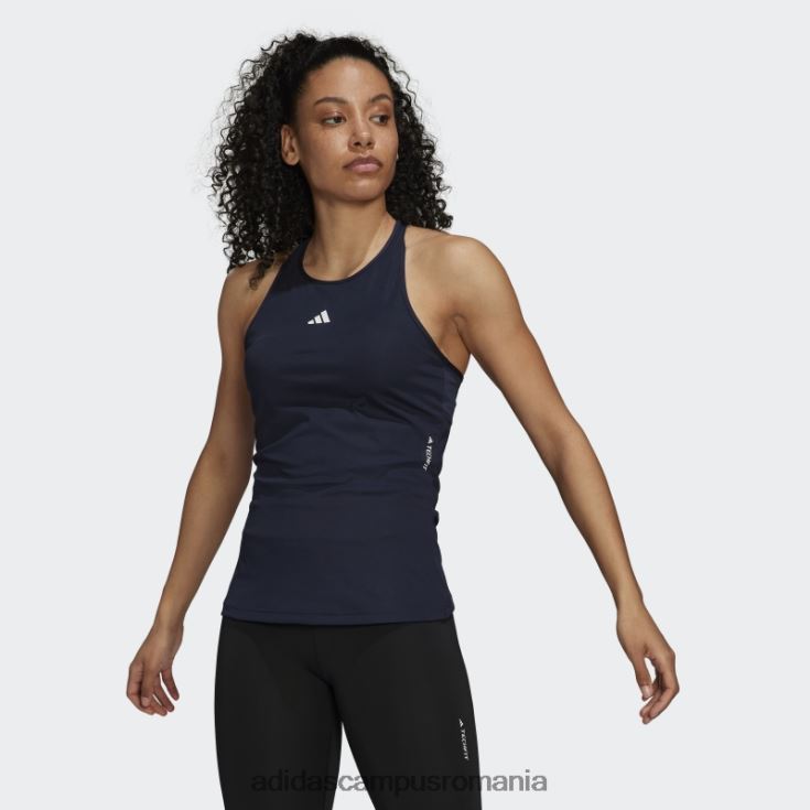 adidas campus romania Cerneală pentru maiou de antrenament techfit racerback femei cerneală/alb J266N222958