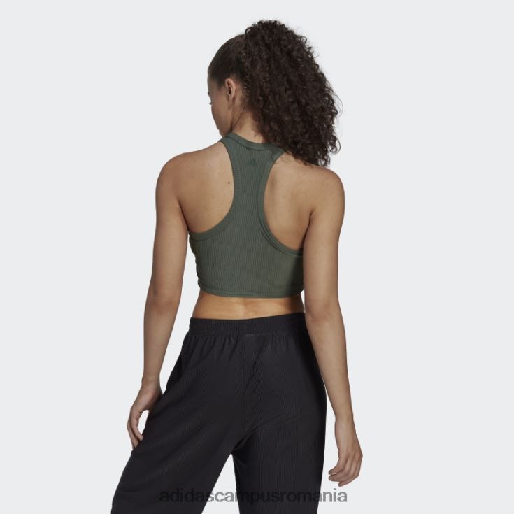 adidas campus romania Yoga studio înfășurat coasta tank top verde oxid femei oxid verde J266N222801