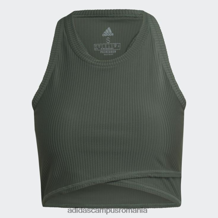 adidas campus romania Yoga studio înfășurat coasta tank top verde oxid femei oxid verde J266N222801