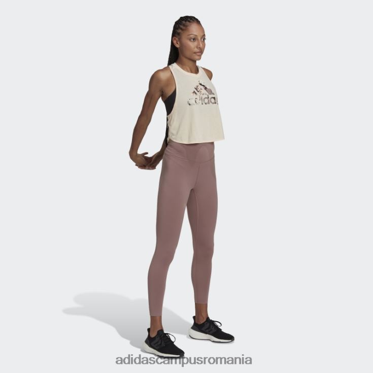 adidas campus romania aeroready, făcut pentru antrenament, maiou floral cu tentă ecru femei nuanță ecru J266N222484
