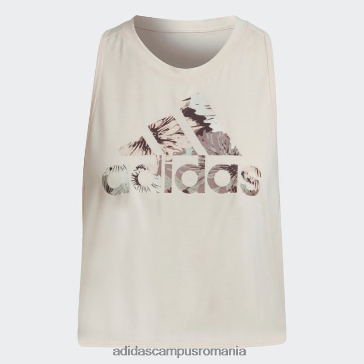 adidas campus romania aeroready, făcut pentru antrenament, maiou floral cu tentă ecru femei nuanță ecru J266N222484