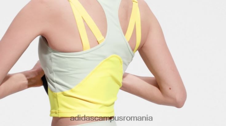 adidas campus romania aeroready train hiit crop tank top verde adidas femei verde galben J266N222608