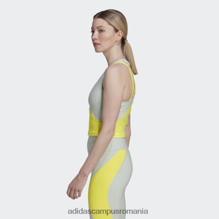 adidas campus romania aeroready train hiit crop tank top verde adidas femei verde galben J266N222608