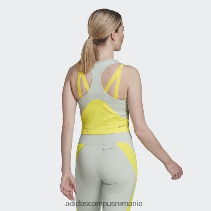 adidas campus romania aeroready train hiit crop tank top verde adidas femei verde galben J266N222608