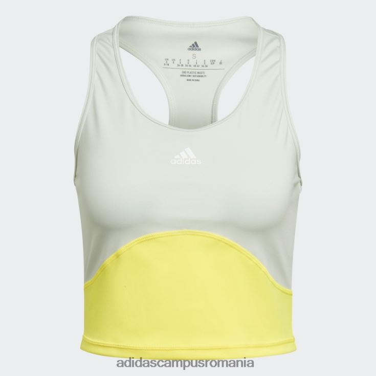 adidas campus romania aeroready train hiit crop tank top verde adidas femei verde galben J266N222608