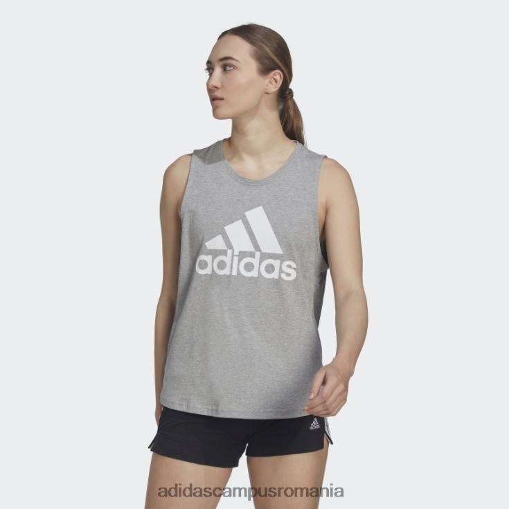 adidas campus romania bluză adidas cu logo mare essentials gri mediu femei gri mediu/alb J266N222785