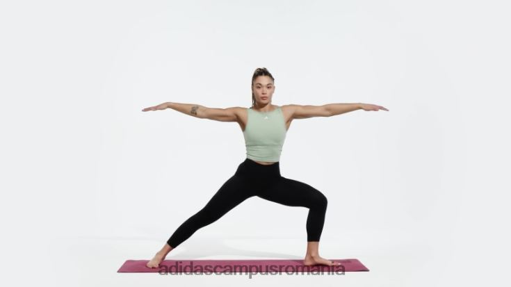 adidas campus romania bluză crop de studio de yoga verde argintiu femei verde argintiu J266N222787