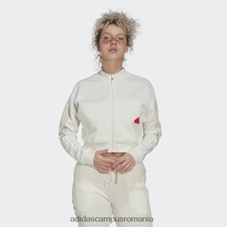 adidas campus romania crop track top alb femei alb J266N222543