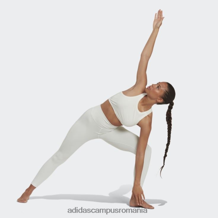 adidas campus romania maiou alb învelit cu coaste de yoga studio femei alb J266N222676