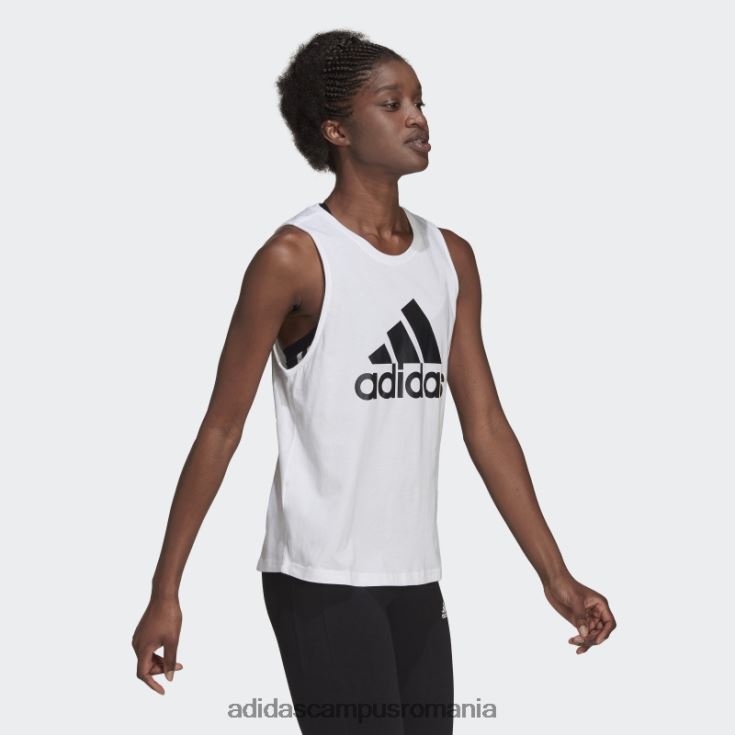 adidas campus romania maiou cu logo mare essentials alb femei alb negru J266N222562