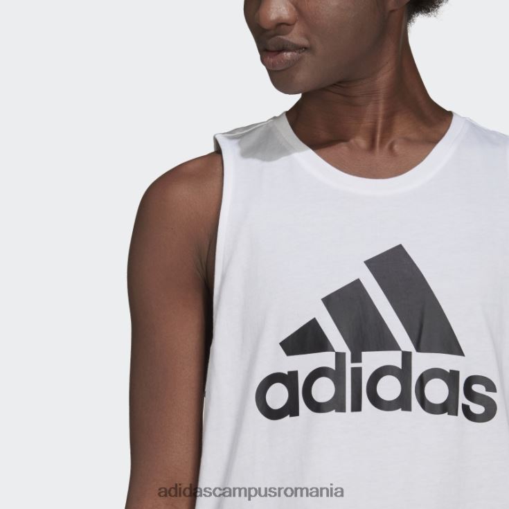 adidas campus romania maiou cu logo mare essentials alb femei alb negru J266N222562