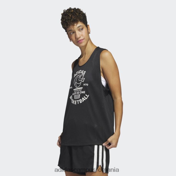 adidas campus romania selectați maiou din jerseu alb femei alb negru J266N222893