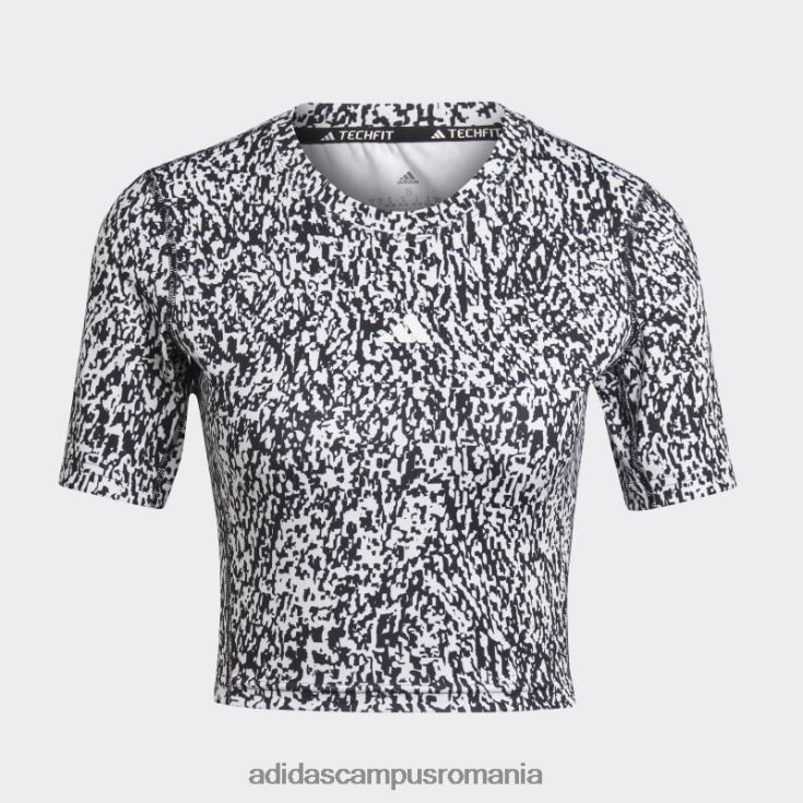 adidas campus romania top crop de antrenament cu imprimeu techfit alb femei alb negru J266N222612