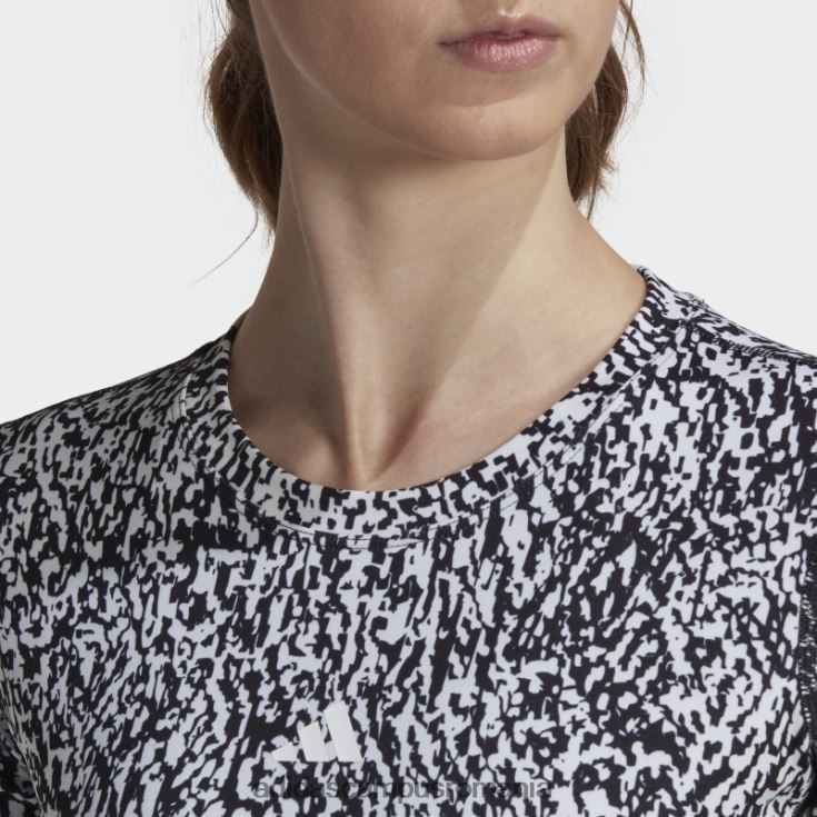 adidas campus romania top crop de antrenament cu imprimeu techfit alb femei alb negru J266N222612