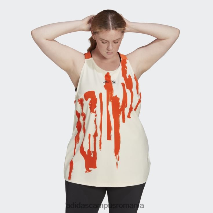 adidas campus romania x thebe magugu tenis new york y-tank top (plus size) ecru tint femei nuanță ecru/portocaliu J266N222733