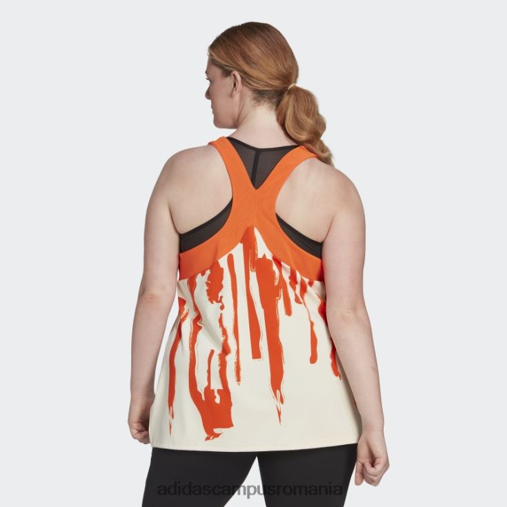 adidas campus romania x thebe magugu tenis new york y-tank top (plus size) ecru tint femei nuanță ecru/portocaliu J266N222733