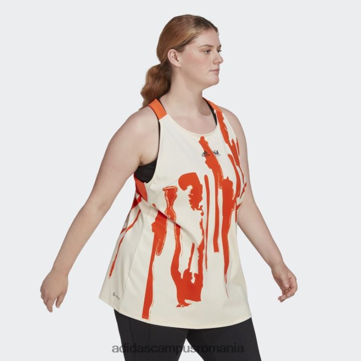adidas campus romania x thebe magugu tenis new york y-tank top (plus size) ecru tint femei nuanță ecru/portocaliu J266N222733