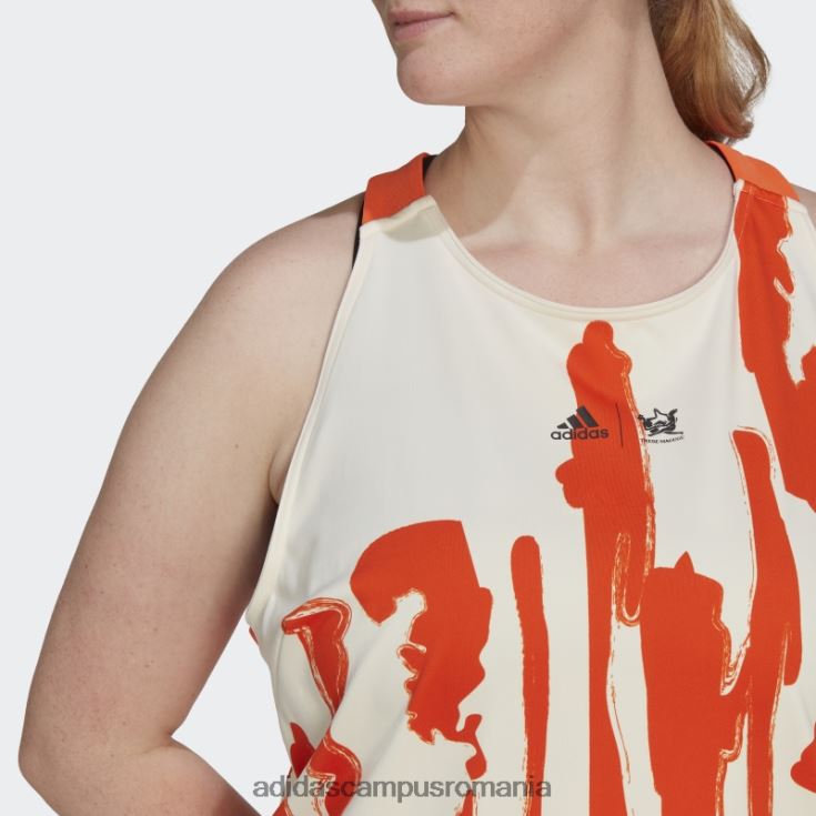 adidas campus romania x thebe magugu tenis new york y-tank top (plus size) ecru tint femei nuanță ecru/portocaliu J266N222733