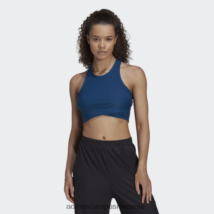 adidas campus romania yoga studio înfășurat coasta tank top adidas marin femei marin J266N222542