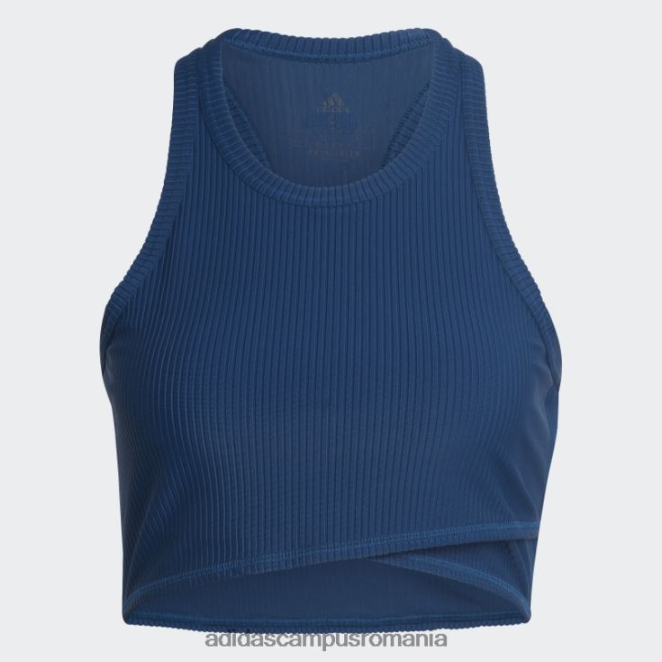 adidas campus romania yoga studio înfășurat coasta tank top adidas marin femei marin J266N222542