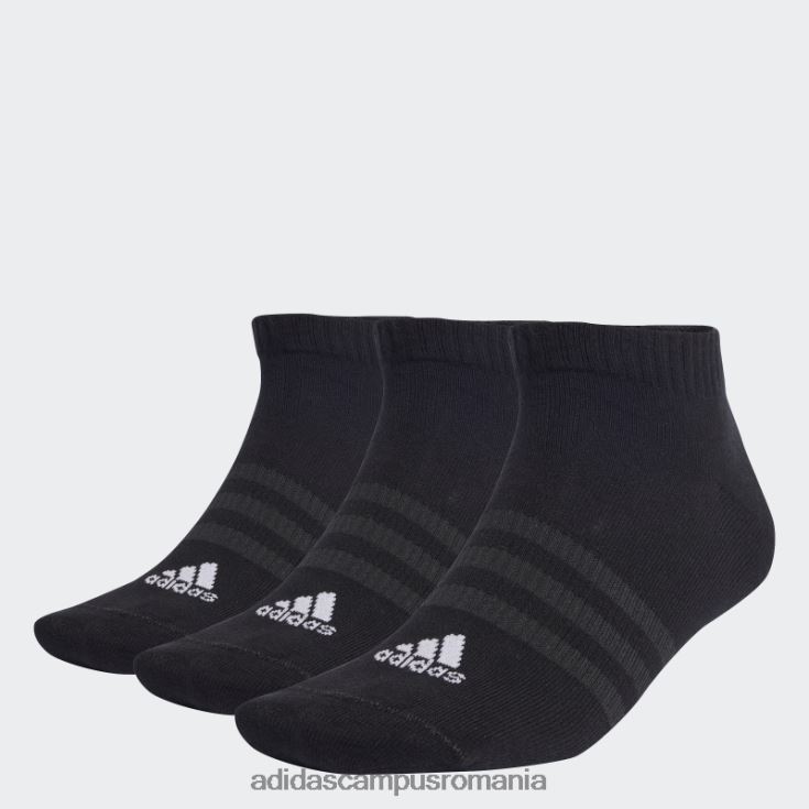 adidas campus romania Sosete sport subtiri si usoare decoltate 3 perechi negri unisex alb negru J266N215541
