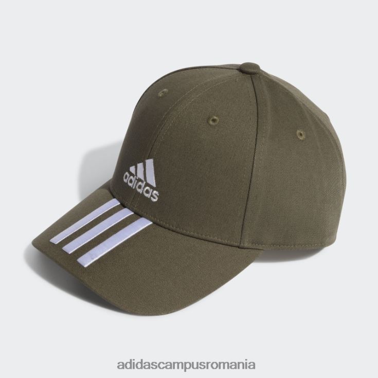 adidas campus romania șapcă din twill cu 3 dungi de baseball olive unisex măsliniu/alb J266N215548