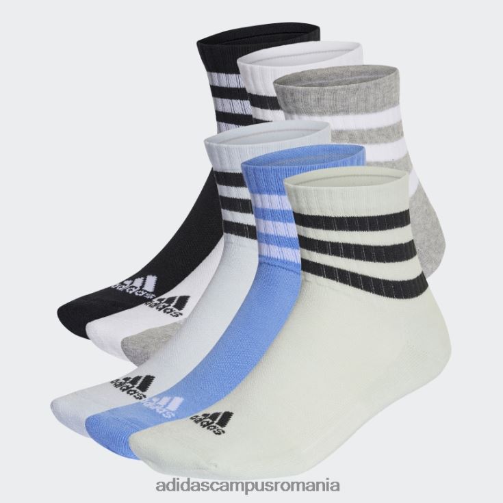 adidas campus romania Șosete cu tăietură mijlocie îmbrăcăminte sport cu 3 dungi 3 perechi adidas gri mediu unisex gri mediu/alb/negru J266N215420