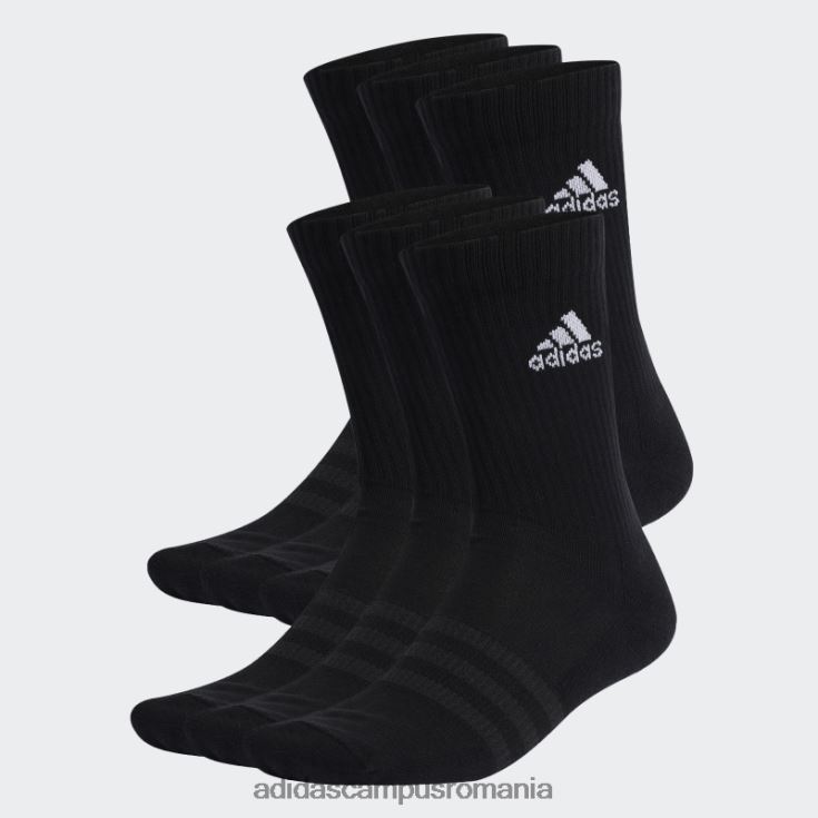 adidas campus romania șosete echipaj îmbrăcăminte sport cu perne 6 perechi negre unisex alb negru J266N215320