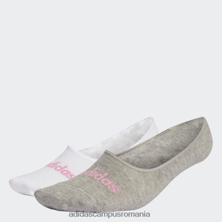 adidas campus romania șosete subțiri liniare balerina 2 perechi albi unisex alb/gri mediu/roz J266N215577