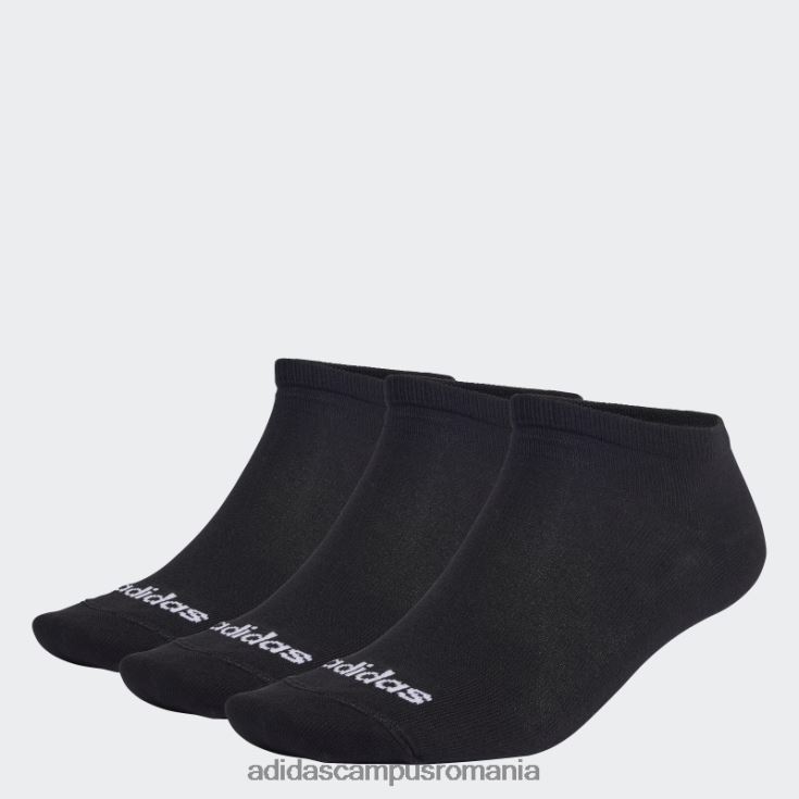 adidas campus romania șosete subțiri liniare decoltate 3 perechi negru adidas unisex alb negru J266N215396