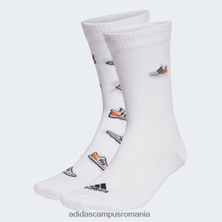 adidas campus romania run x ultraboost shoe love graphic socks 2 perechi alb adidas unisex alb negru J266N215504