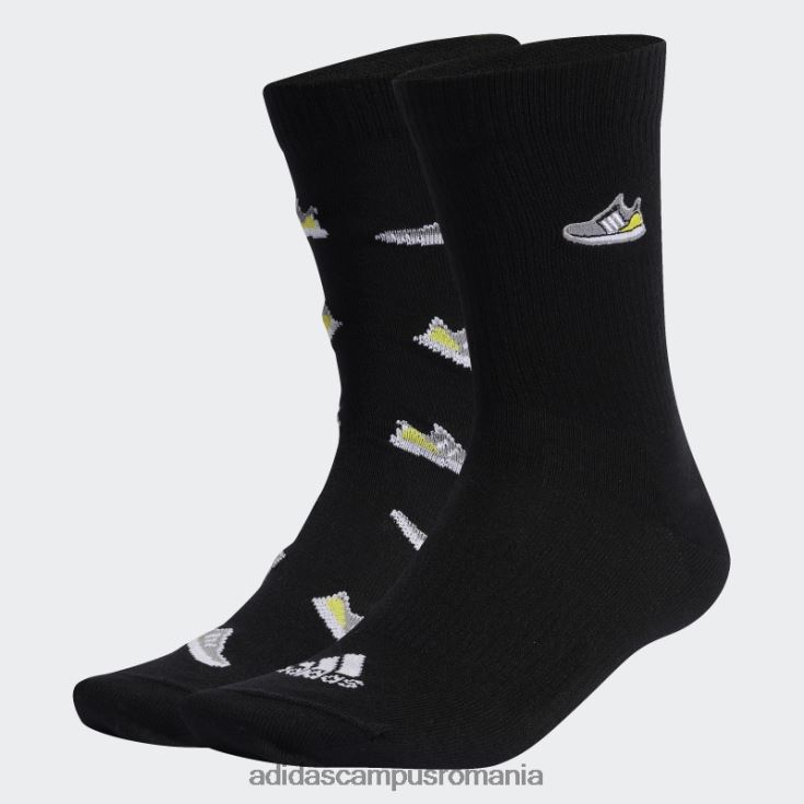 adidas campus romania run x ultraboost shoe love graphic socks 2 perechi negru adidas unisex alb negru J266N215552